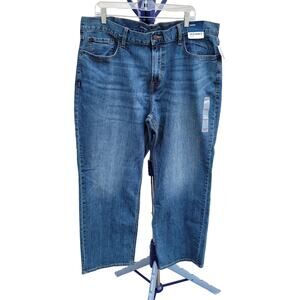 NWT Old Navy Jeans Basic Loose Flex Straight Blue Medium Wash size 42x32